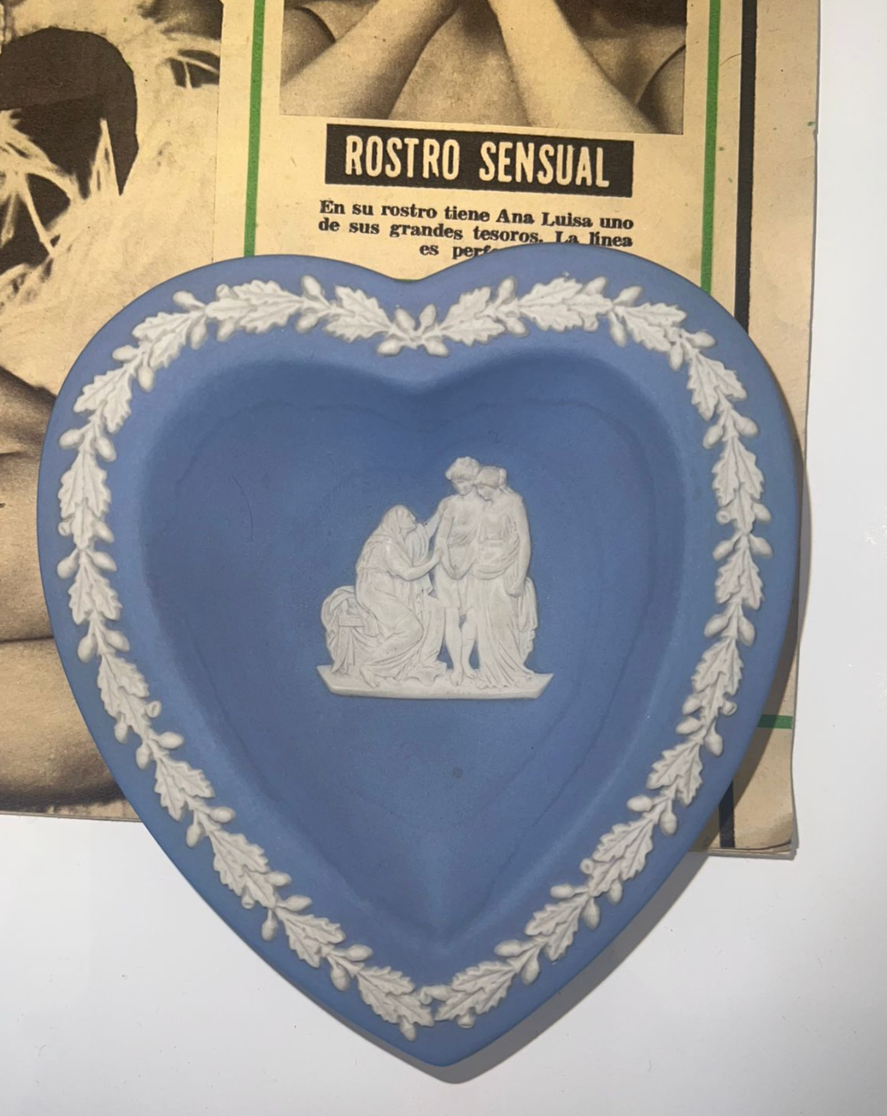Plato corazón azul