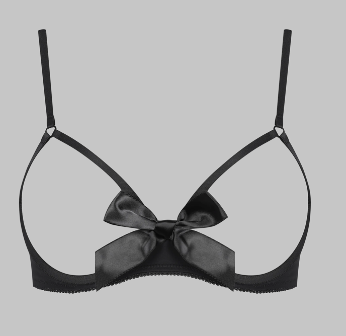 Cupless bra with bow