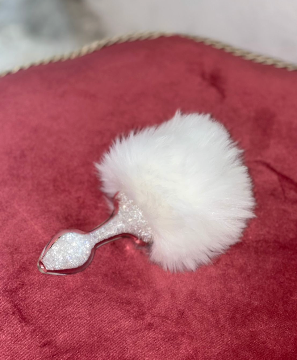 Sparkle Bunny Tail Plug WHITE