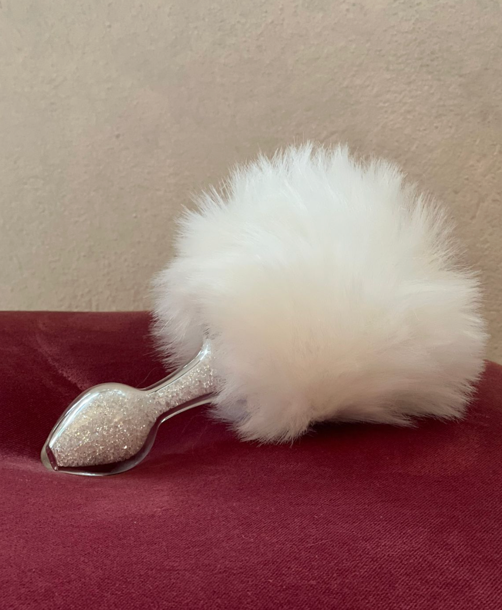 Sparkle Bunny Tail Plug WHITE