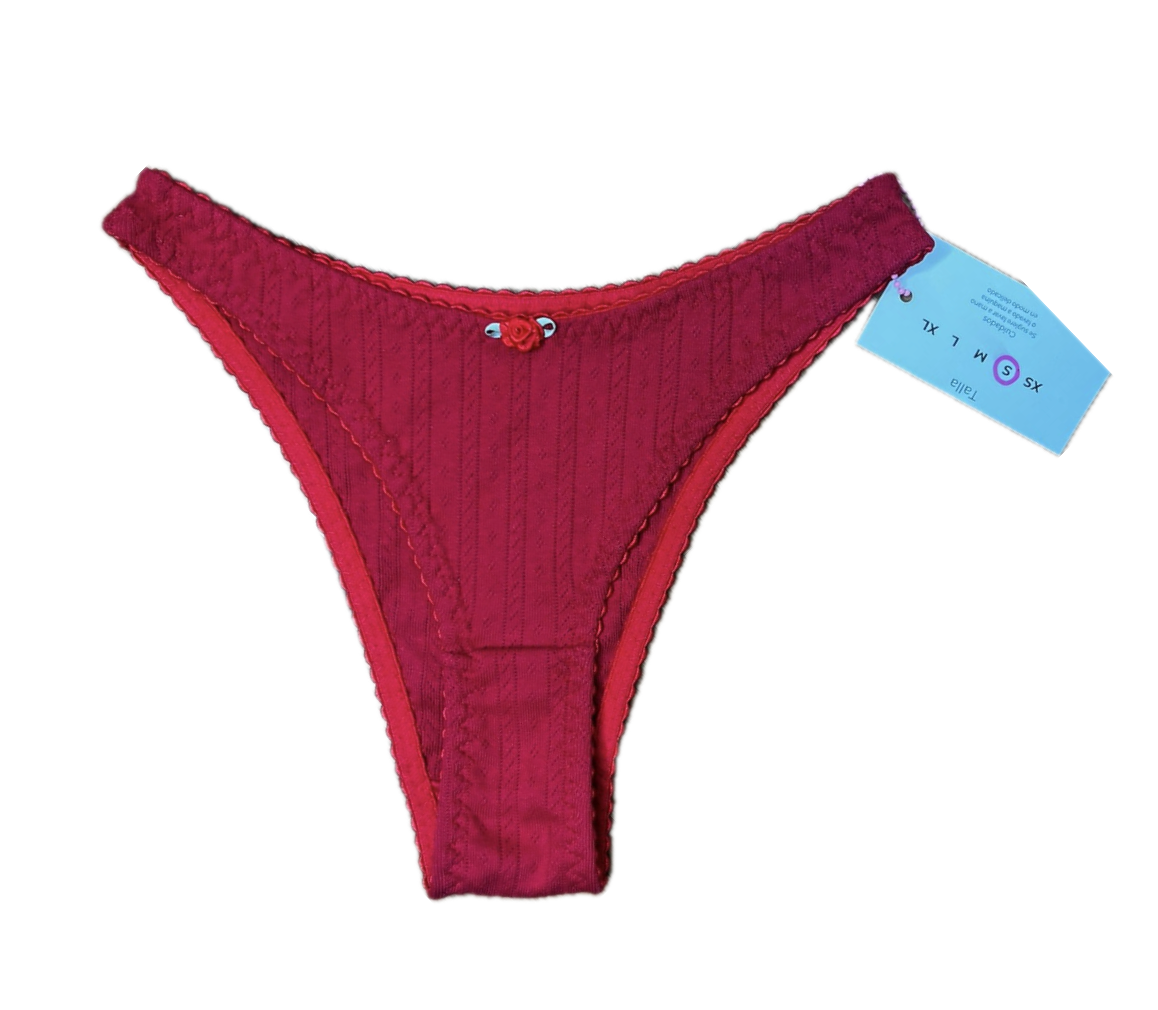 Panty Rojo Pointelle