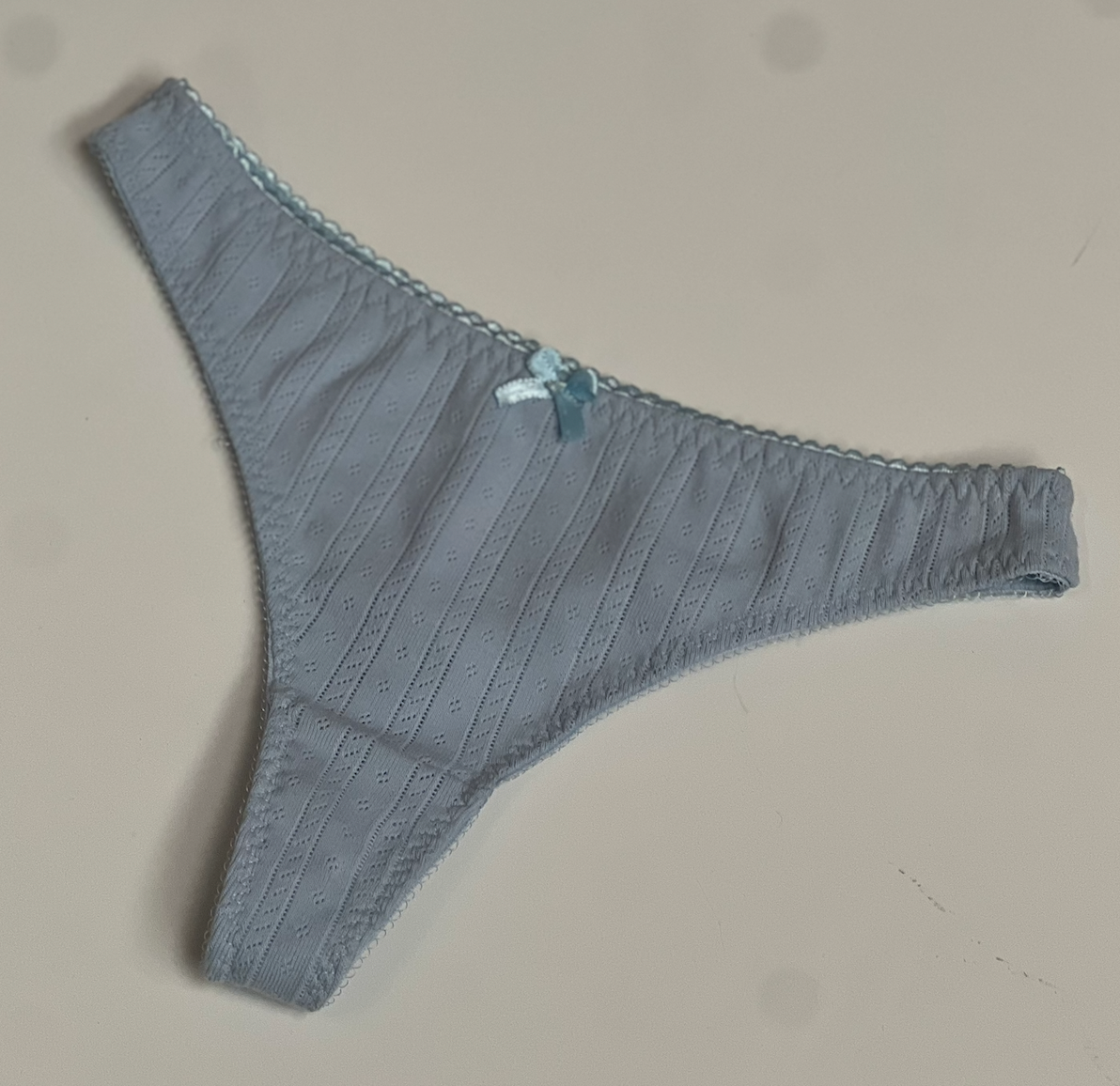 Tanga Azul Pointelle