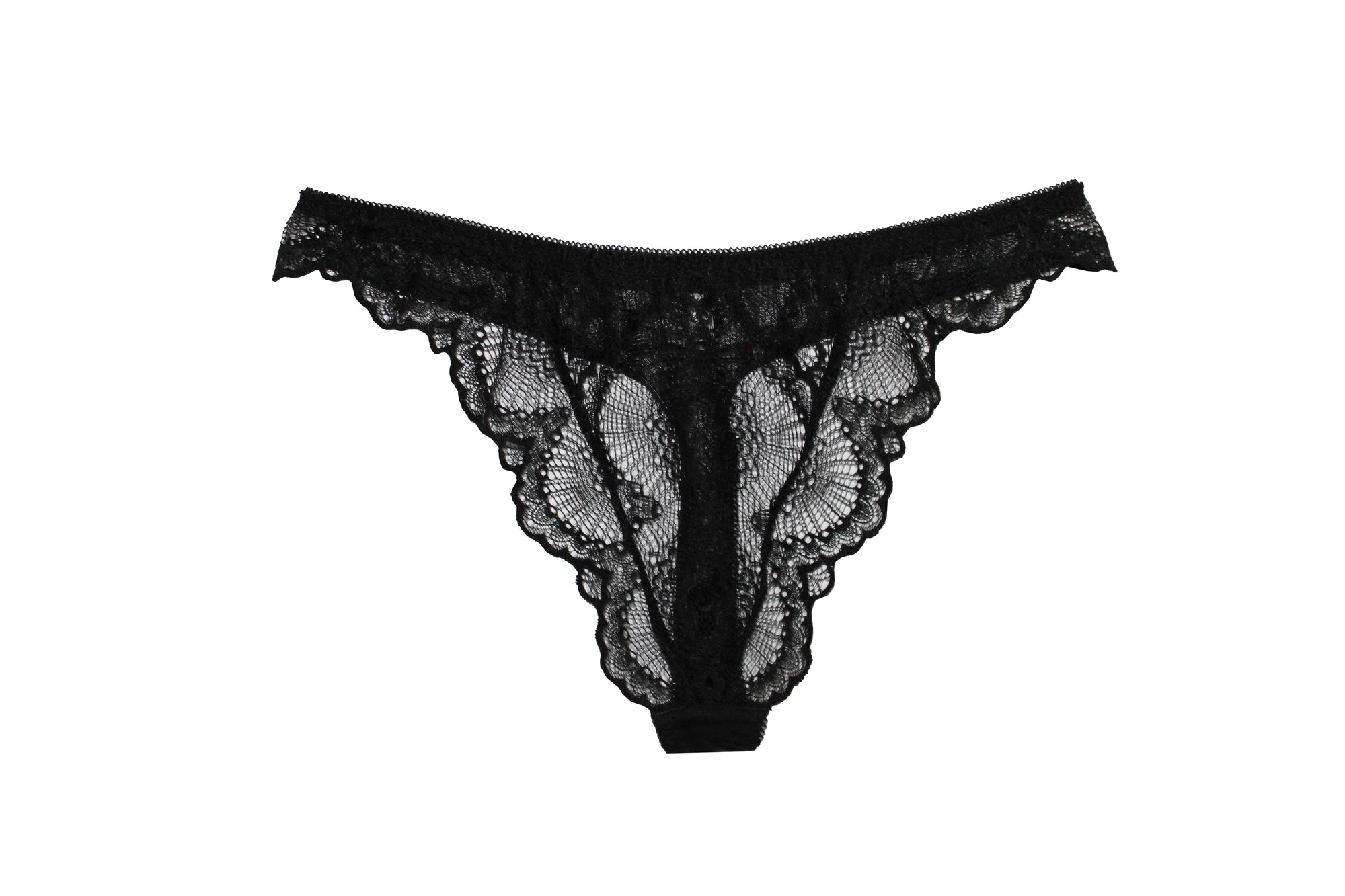 Marietta black lace thong