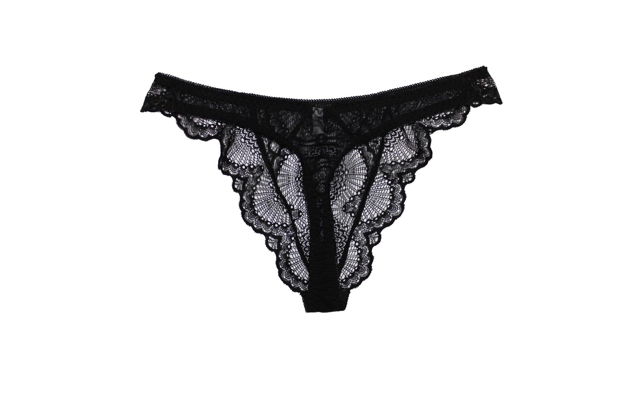 Marietta black lace thong