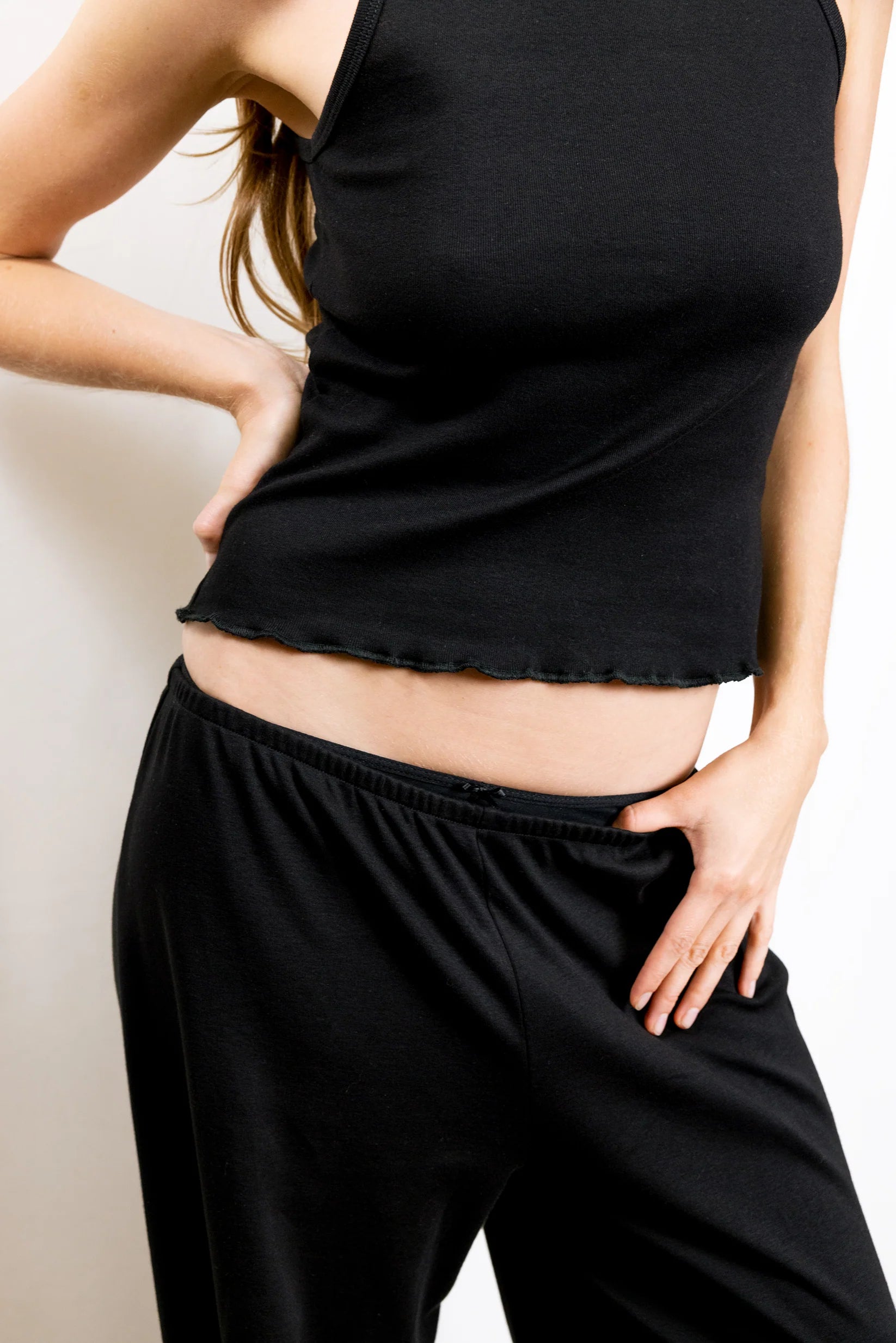 Organic Pima Cotton Black Set: Tank Top & Pants